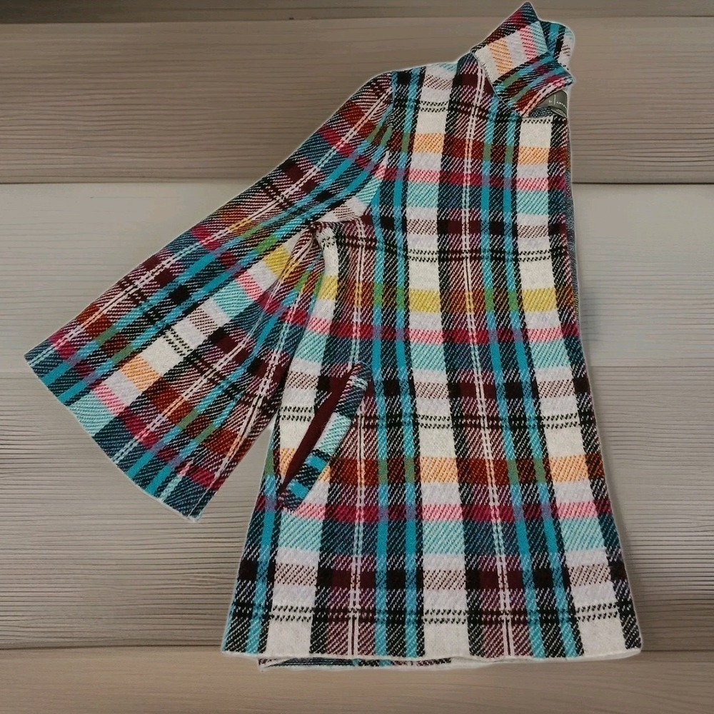 Anthropologie Rosetta Cropped Plaid Knit Jacket Blazer Boho Whimsigoth XS - Picture 14 of 14